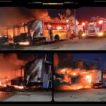 Incendio de minibuses abandonados en la colonia Sambulá